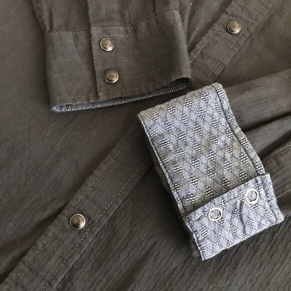 Moon Shine Spirit Embroidered Pearl Snap Shirt Men Size XL Western Button Up - Picture 5 of 8